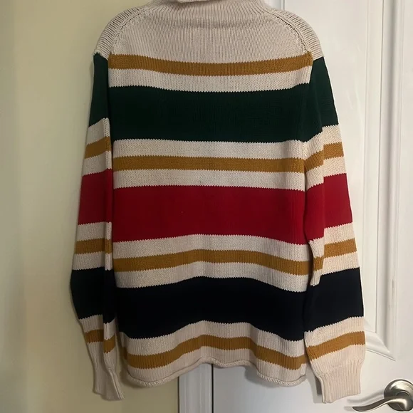 NWT - L-J.Crew Heritage cotton rollneck sweater in stripe